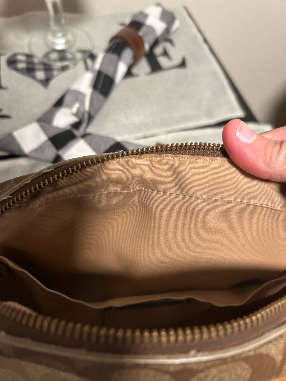 Coach Jamie Multi Signature Camera Crossbody with Tan Leather Trim CA172 - Picture 9 of 16